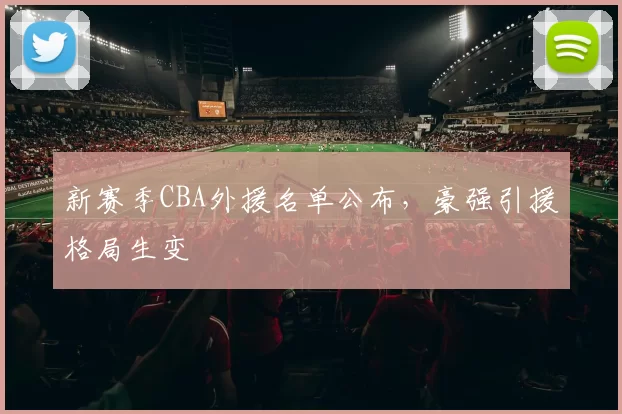 新赛季CBA外援名单公布，豪强引援格局生变